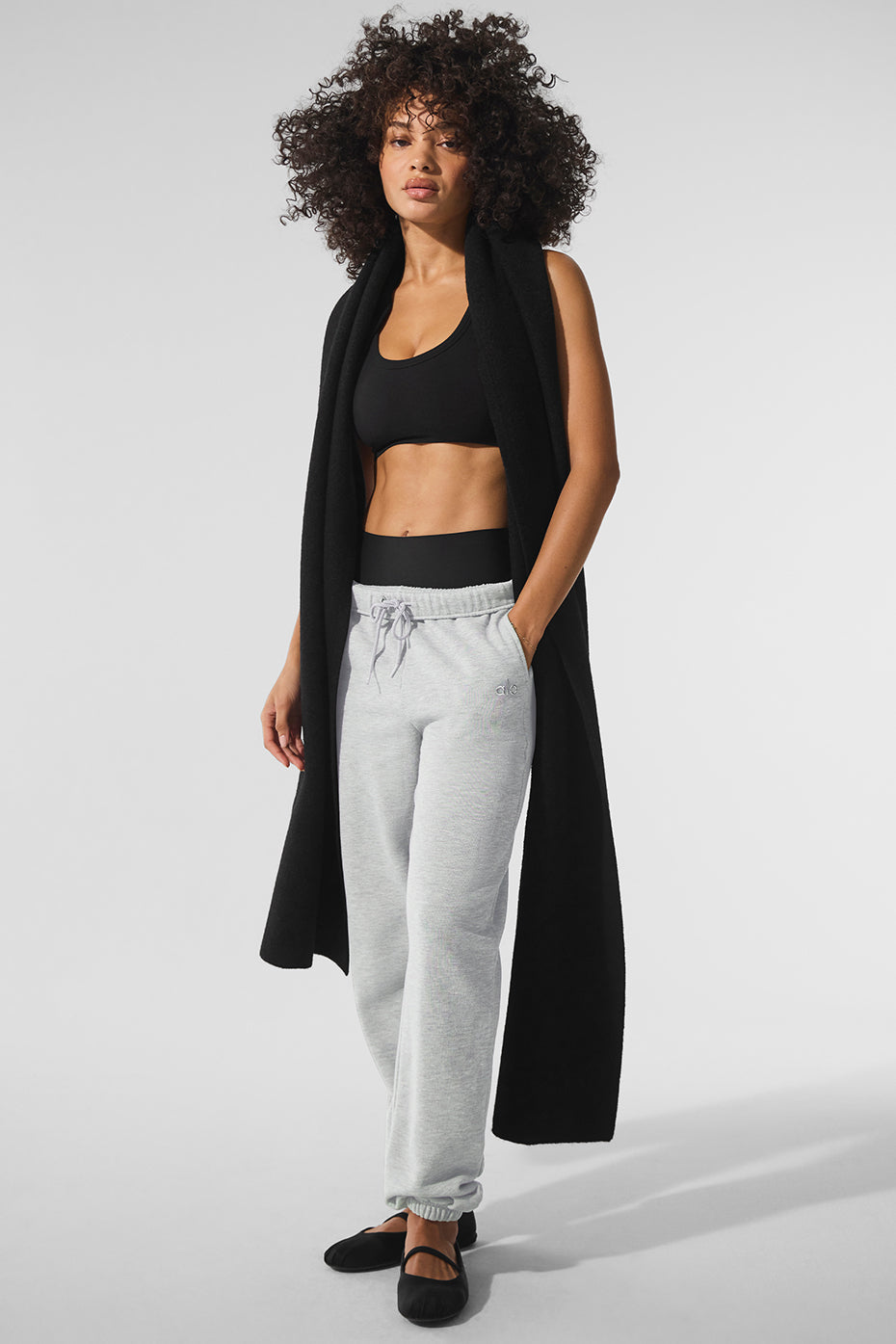 Merino Wool Oversized Scarf - Black